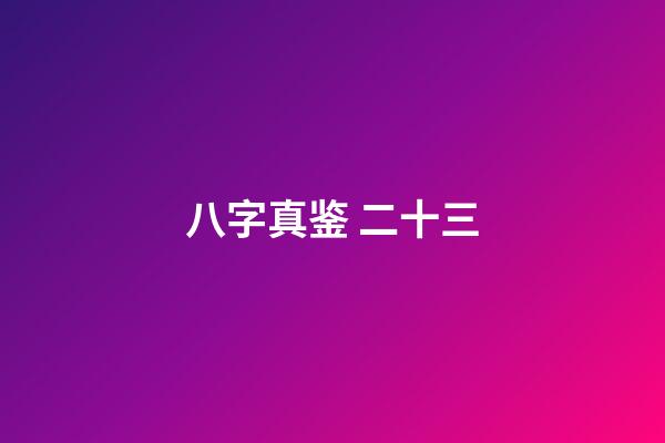 八字真鉴 二十三